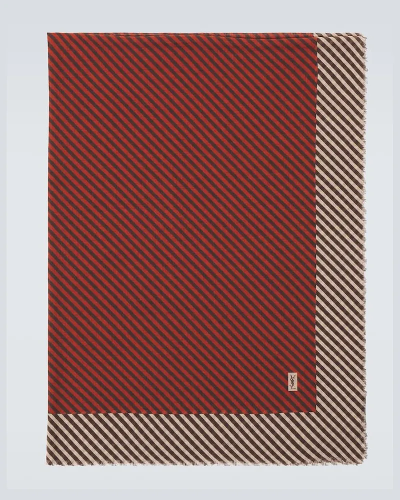 Saint Laurent Schal Cassandre aus Kaschmir und Seide Orange