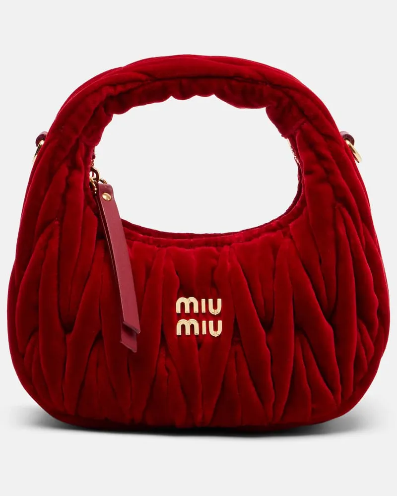 Miu Miu Tote Bag Wander Mini aus Samt Rot