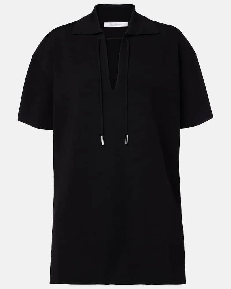Max Mara Top Poltava aus Crêpe Schwarz