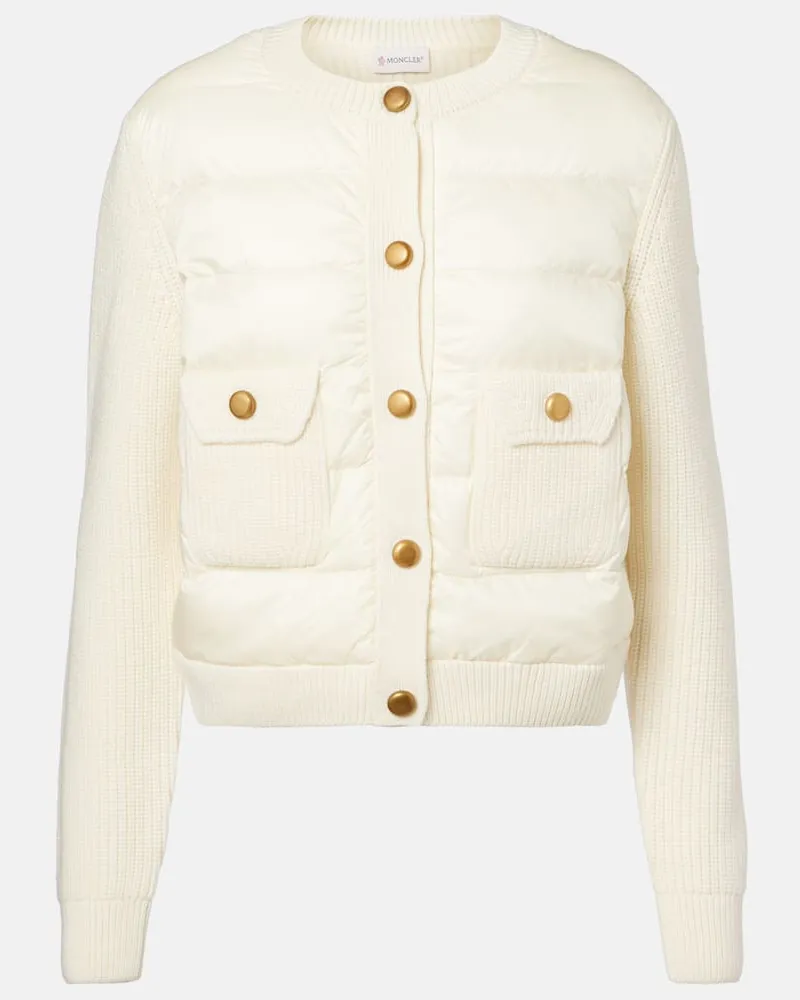 Moncler Daunenjacke mit Wolle Weiß