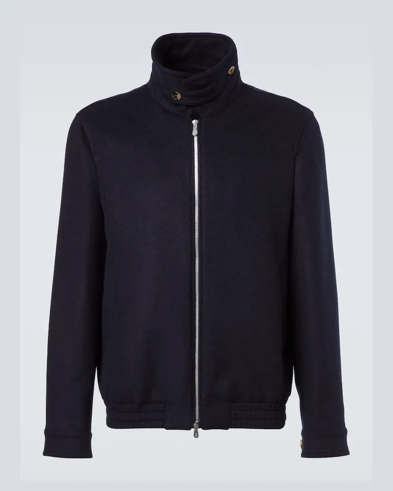 Brunello Cucinelli Blouson aus Wolle Blau