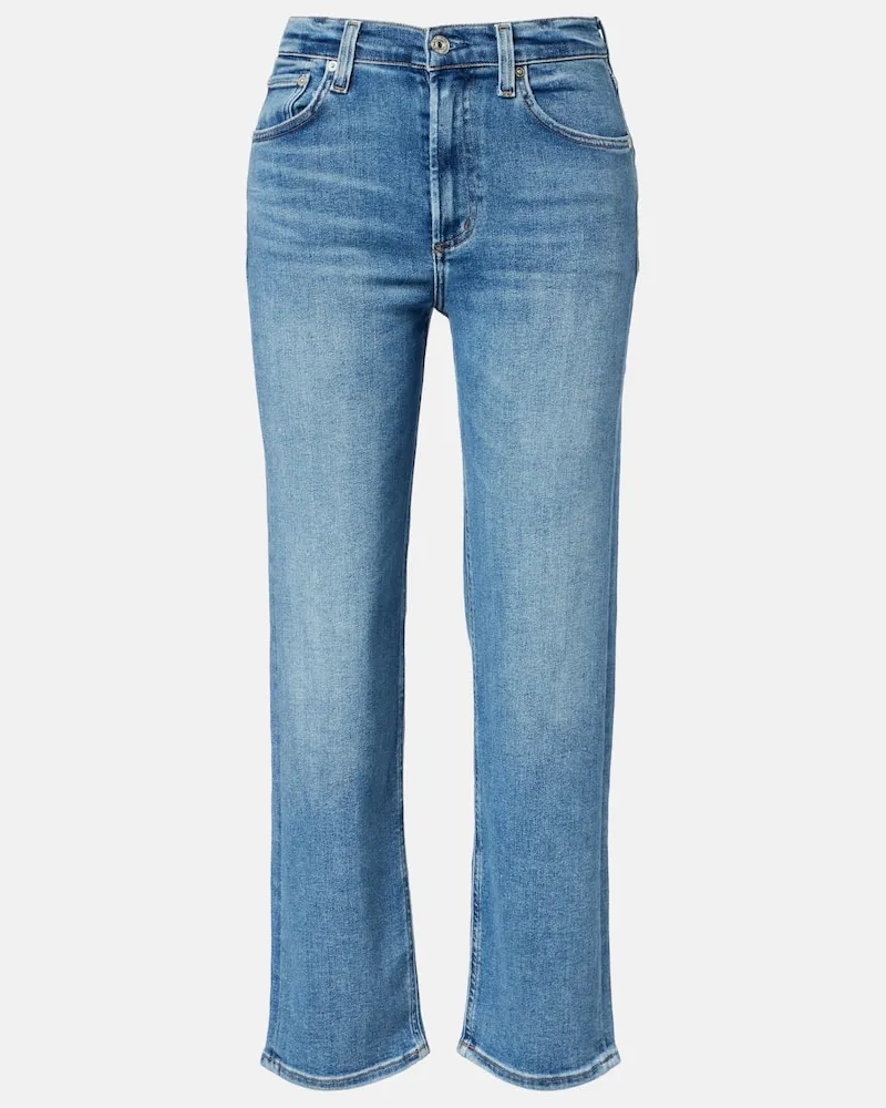 Citizens of humanity High-Rise Straight Jeans Palma Blau