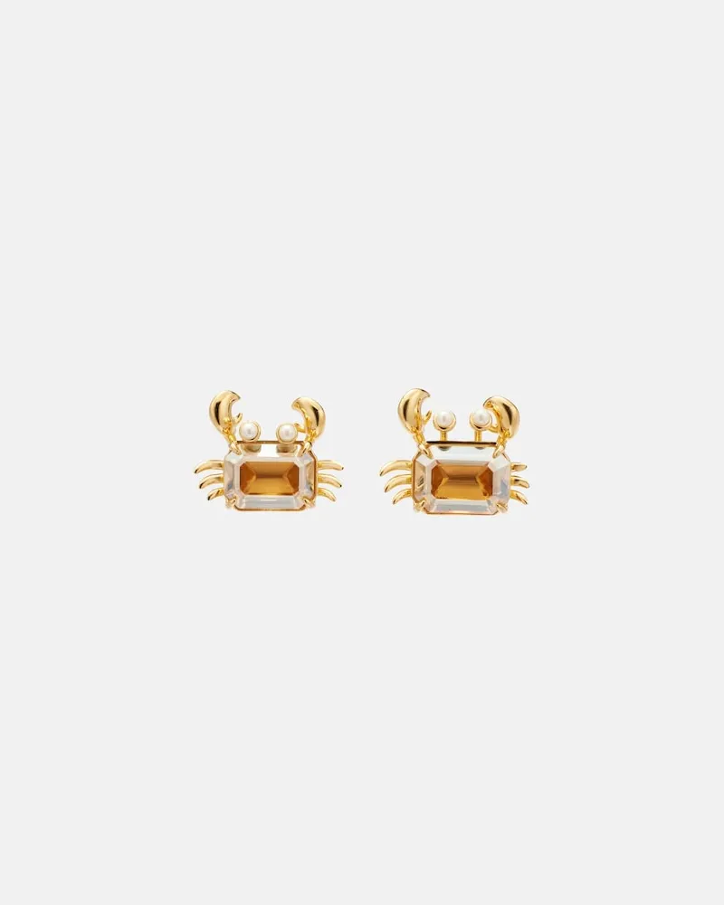 Oscar de la Renta Verzierte Ohrringe Crab Gold