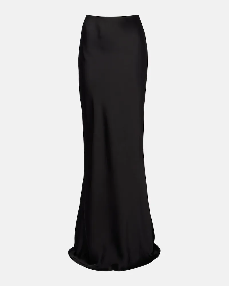 Norma Kamali Maxirock Bias Obie aus Satin Schwarz