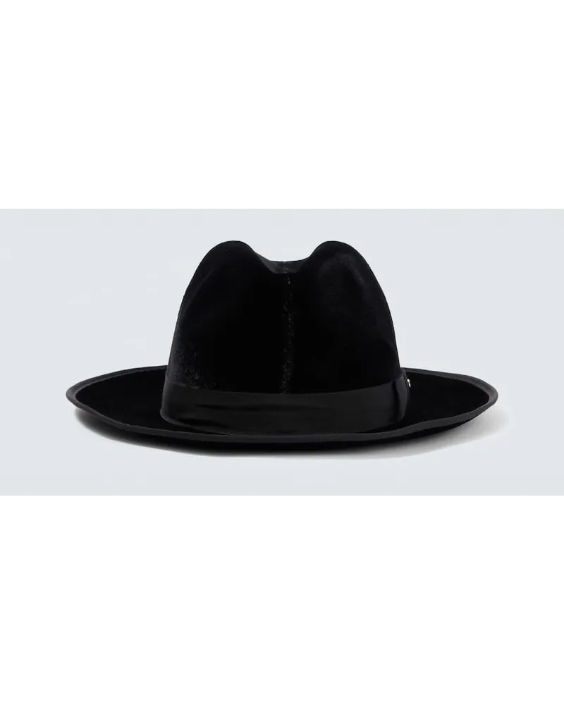 Giorgio Armani Fedora-Hut aus Samt Schwarz