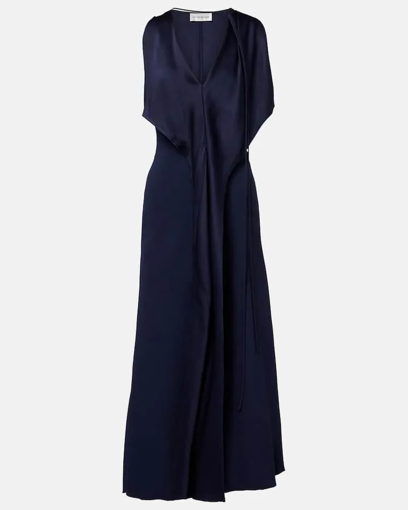 Victoria Beckham Midikleid aus Satin Blau