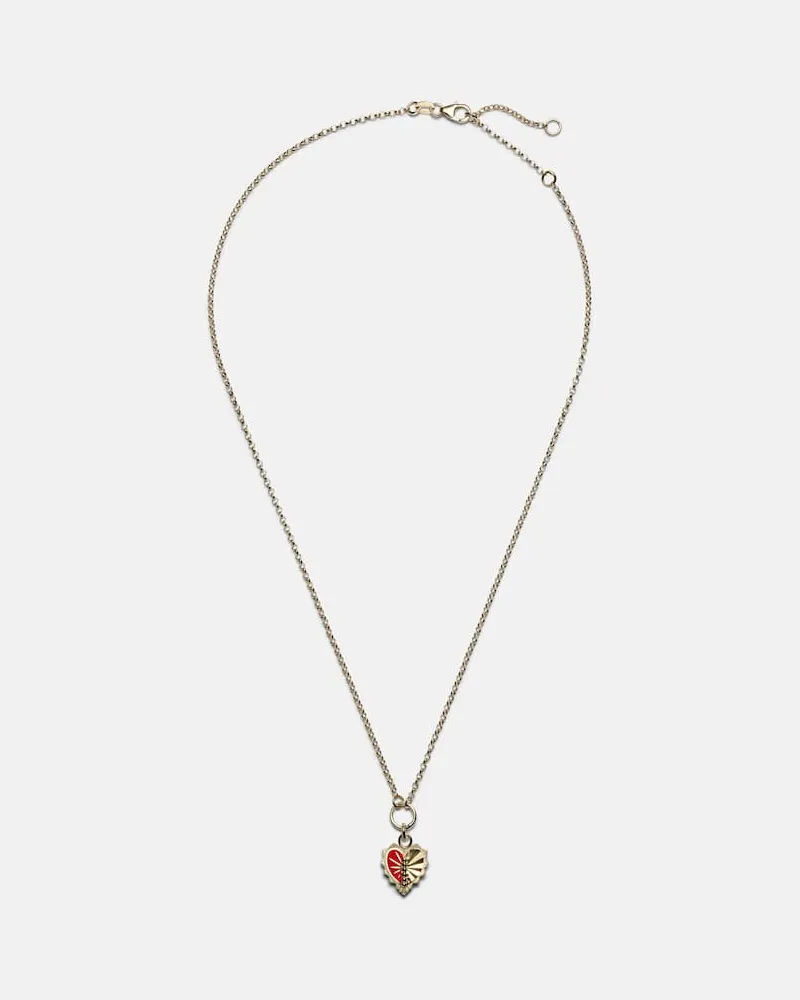 FOUNDRAE Halskette True Love aus 18kt Gelbgold mit Emaille Gold