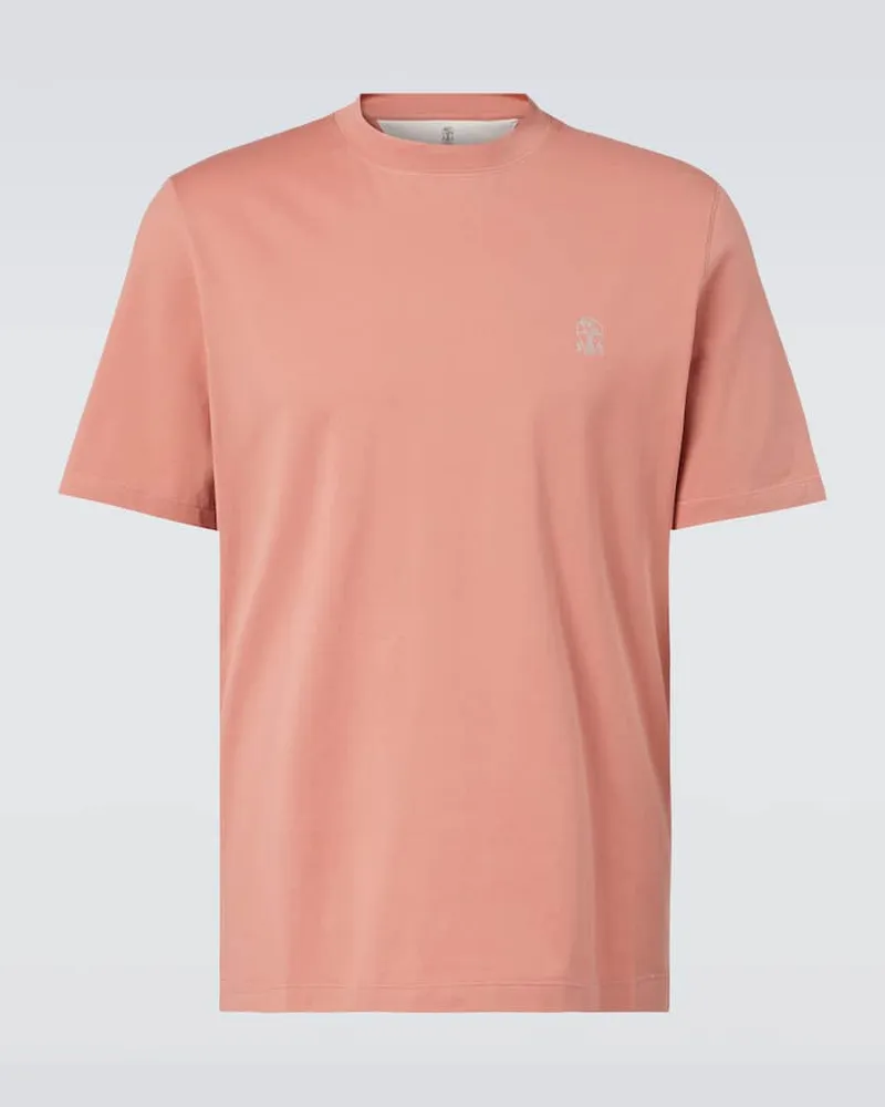 Brunello Cucinelli T-Shirt aus Baumwoll-Jersey Pink