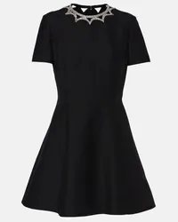 Valentino Garavani Verziertes Minikleid aus Crepe Couture Schwarz