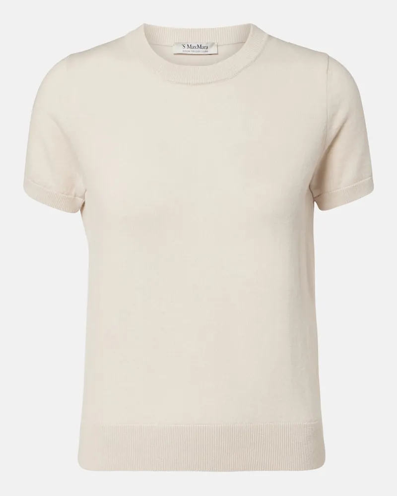 Max Mara Pullover Magenta aus Wolle Beige