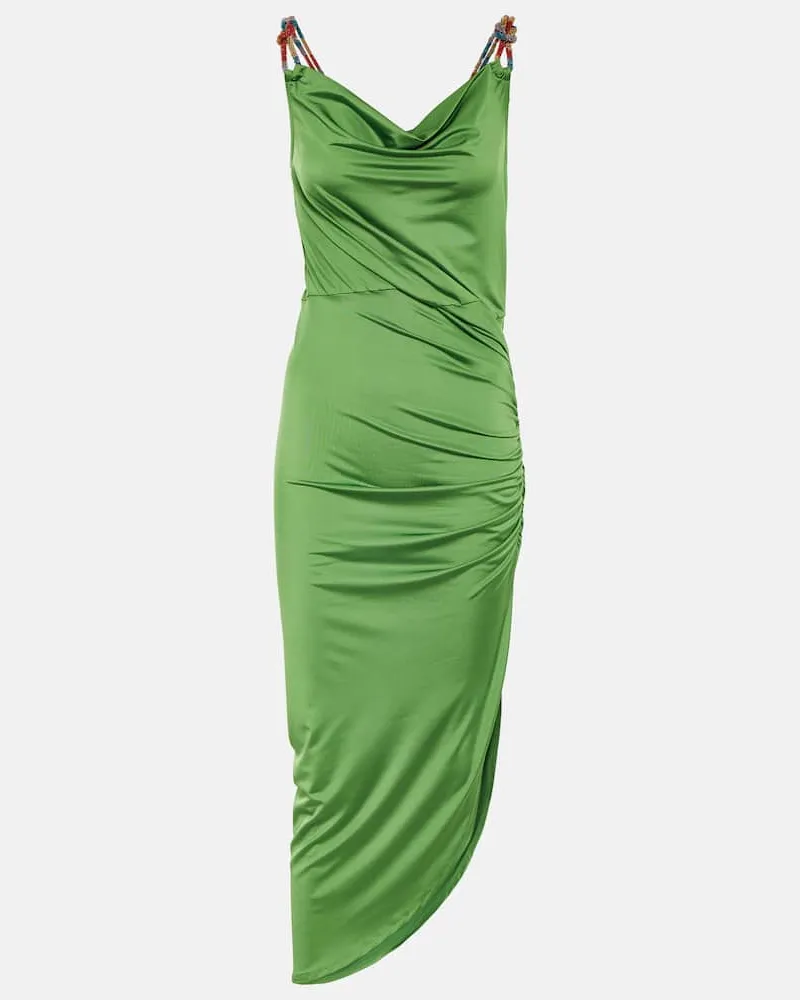 Veronica Beard Midikleid Biava mit Perlen Grün