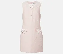 Minikleid aus Bouclé mit Spitze