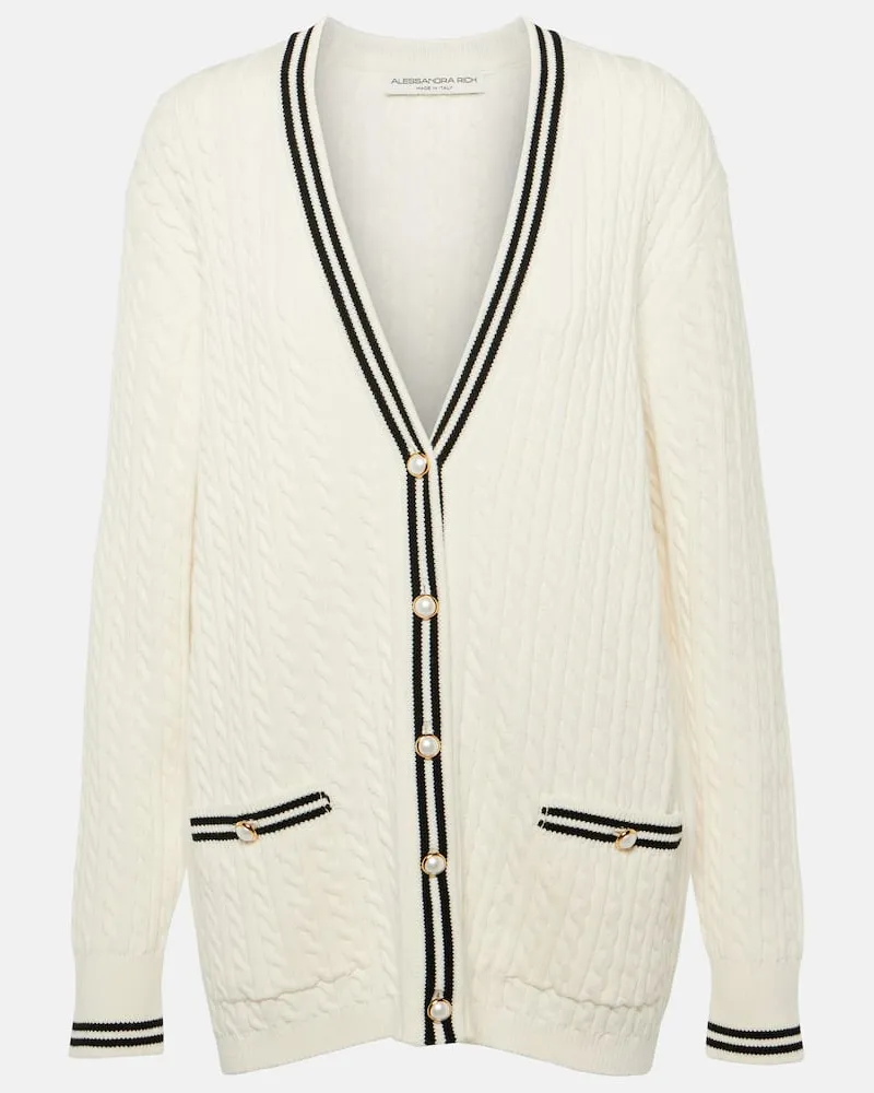 Alessandra Rich Oversize-Cardigan aus Baumwolle Weiß