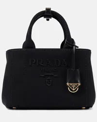 Prada Tote Giardiniera Medium aus Canvas Schwarz