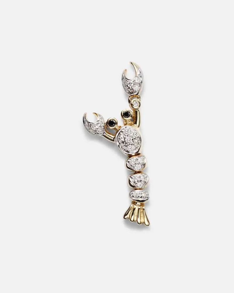 Yvonne Léon Yvonne Léon Einzelner Ohrring Homard Mini aus 9kt Gelbgold mit Diamanten Gold