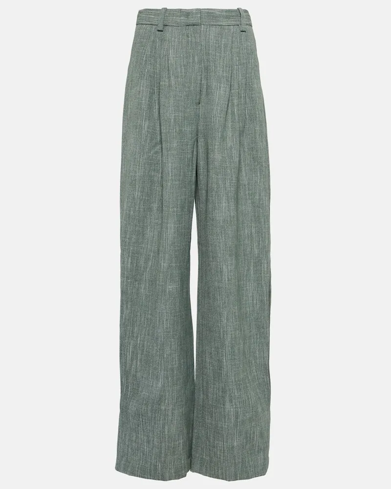Co High-Rise-Hose aus einem Wollgemisch Grün