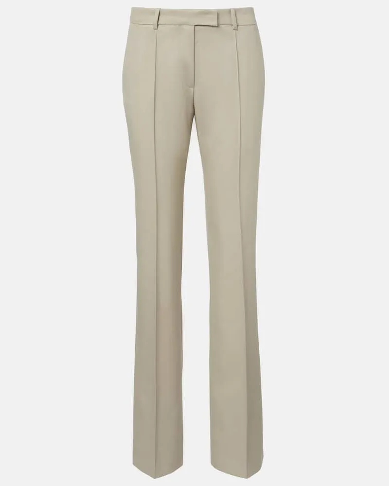 ATTICO Gerade Low-Rise-Hose aus Wolle Grau
