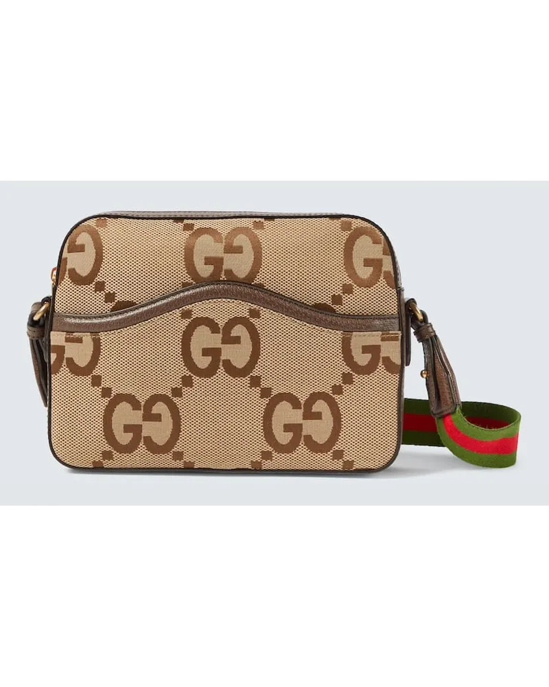 Gucci Messenger Bag Jumbo GG aus Canvas Beige