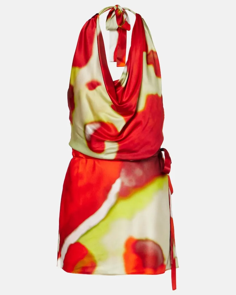 STAUD Minikleid Liora aus Satin Rot