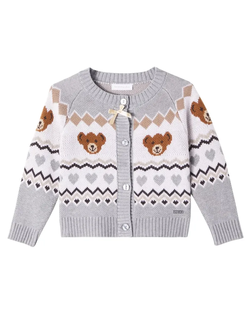 Monnalisa Cardigan aus Jacquard-Strick Multicolor