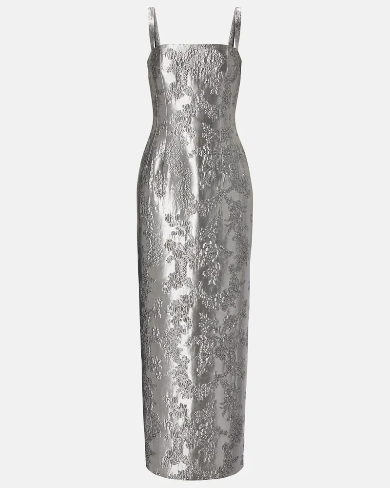 EMILIA WICKSTEAD Robe Regina aus Cloqué Silber