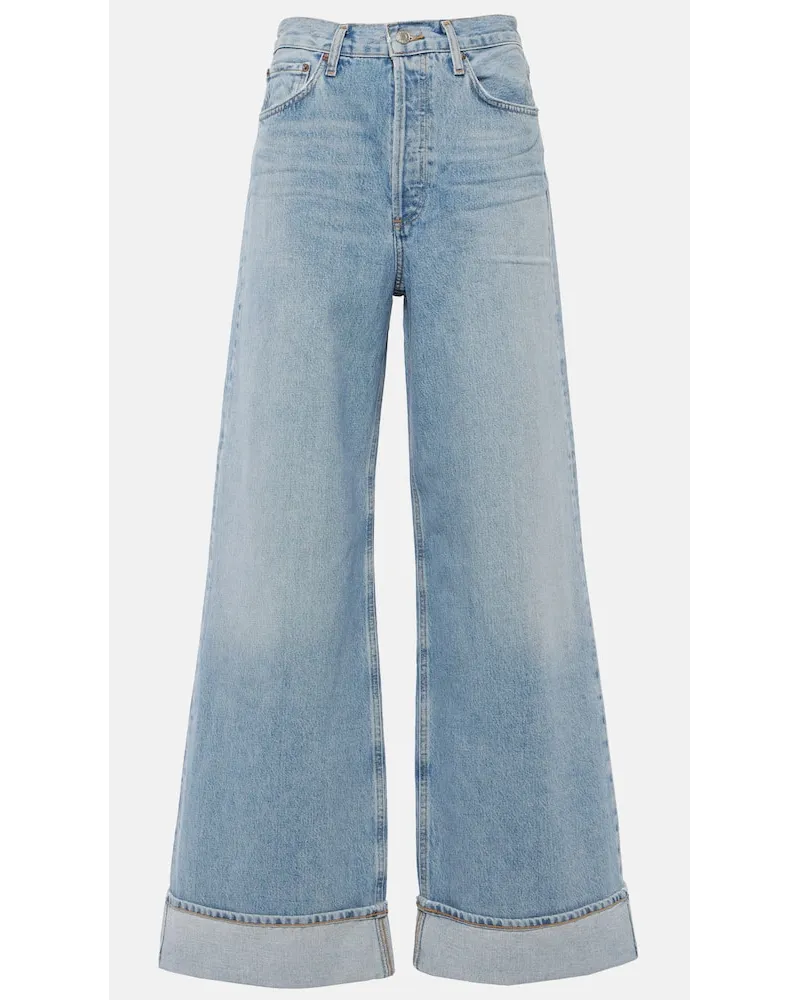 AGOLDE High-Rise Wide-Leg Jeans Dame Blau