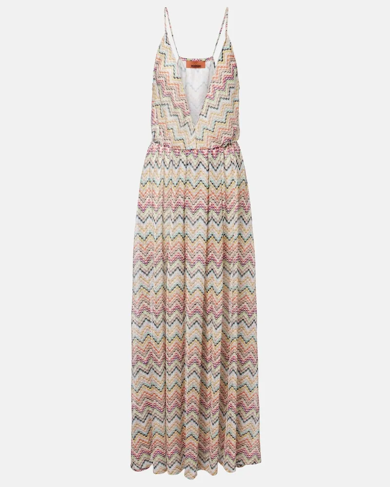 Missoni Maxikleid aus Häkelstrick Multicolor