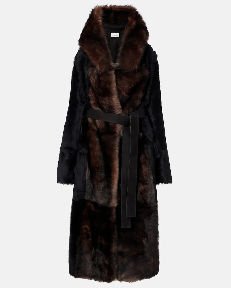 Altuzarra Mantel Geoff aus Shearling Schwarz