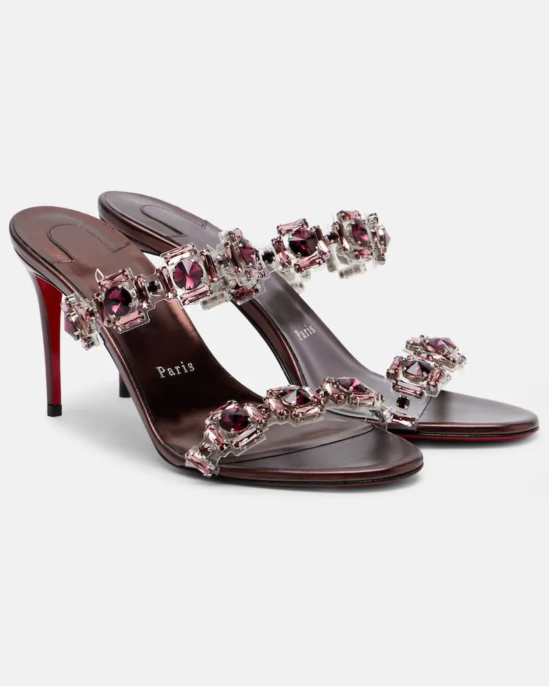 Christian Louboutin Sandalen Just Jewel mit Kristallen Rosa