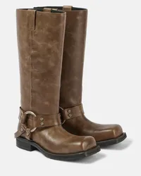 Acne Studios Bikerstiefel aus Leder Braun