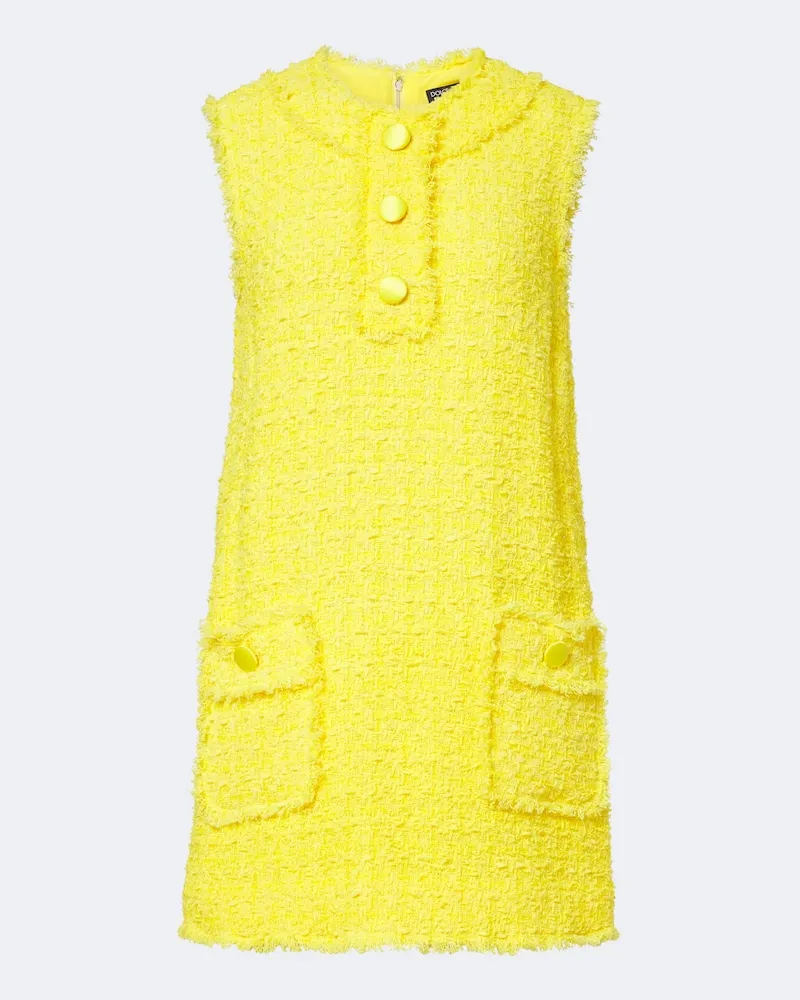 Dolce & Gabbana Minikleid aus Tweed Gelb