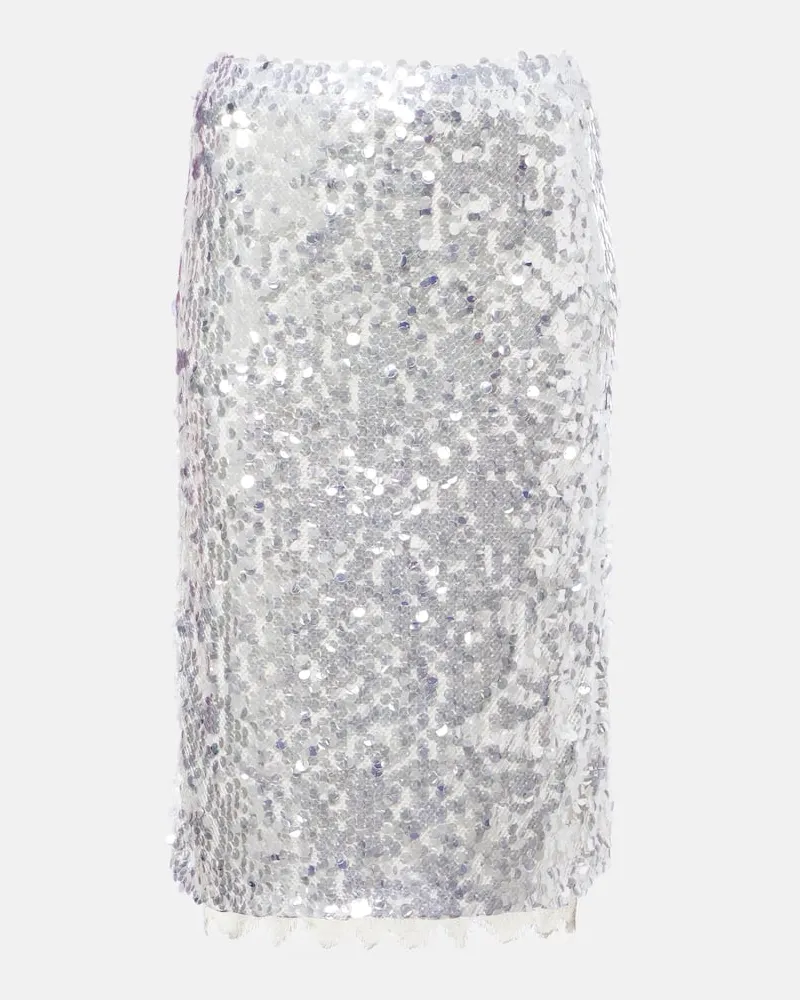 Christopher Esber Midirock Opaline mit Pailletten Silber