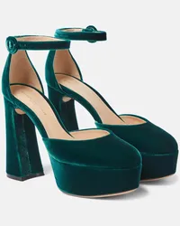 Gianvito Rossi Plateau-Pumps Holly aus Samt Gruen