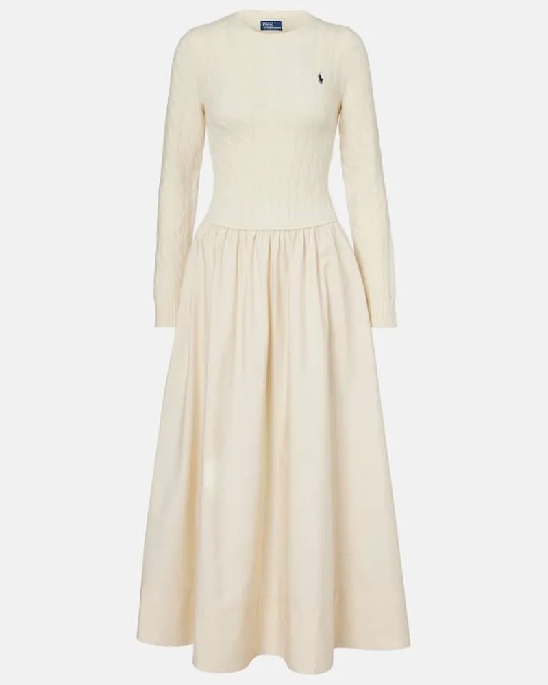 Ralph Lauren Maxikleid aus einem Wollgemisch Weiß