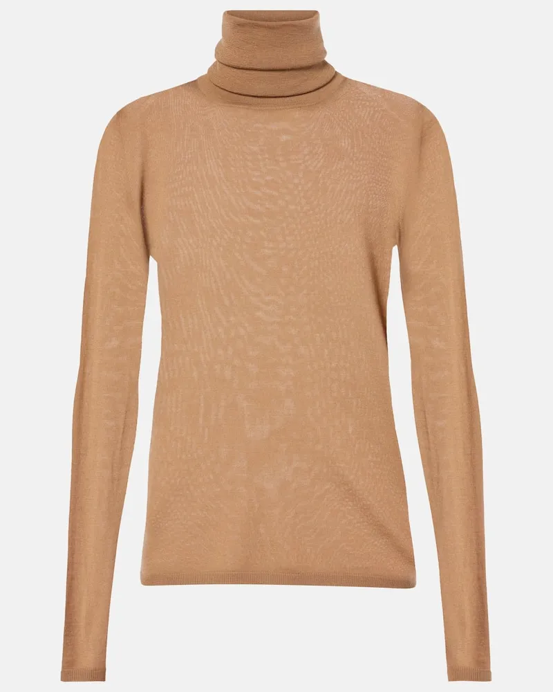 Max Mara Rollkragenpullover Saluto aus Schurwolle Beige