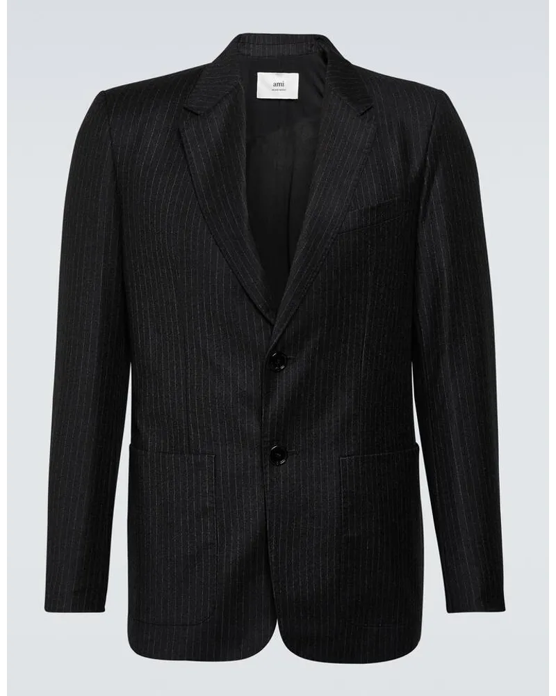 AMI Paris Blazer aus Schurwolle Grau