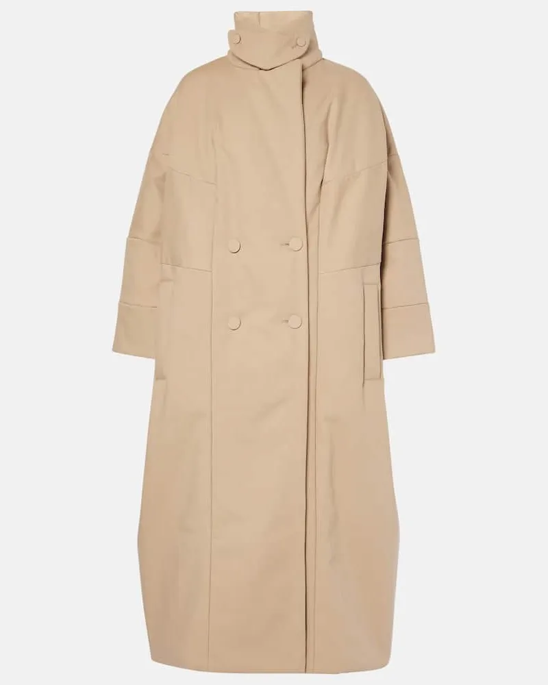Dries van Noten Mantel aus einem Baumwollgemisch Beige