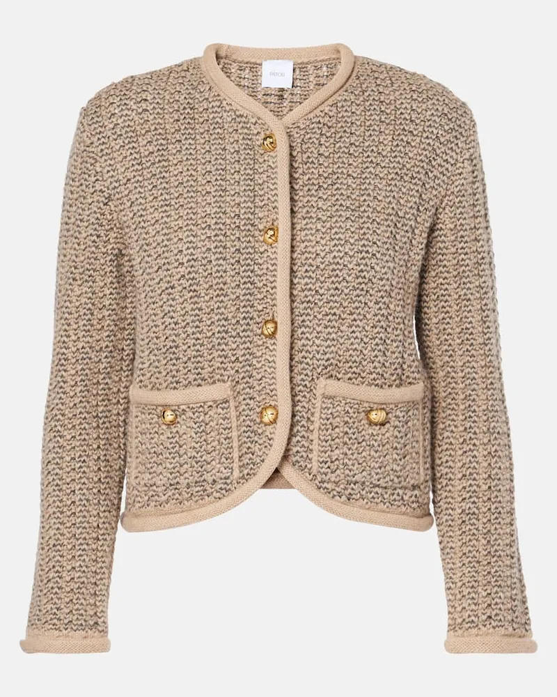 Patou Cardigan aus Wolle und Alpakawolle Beige