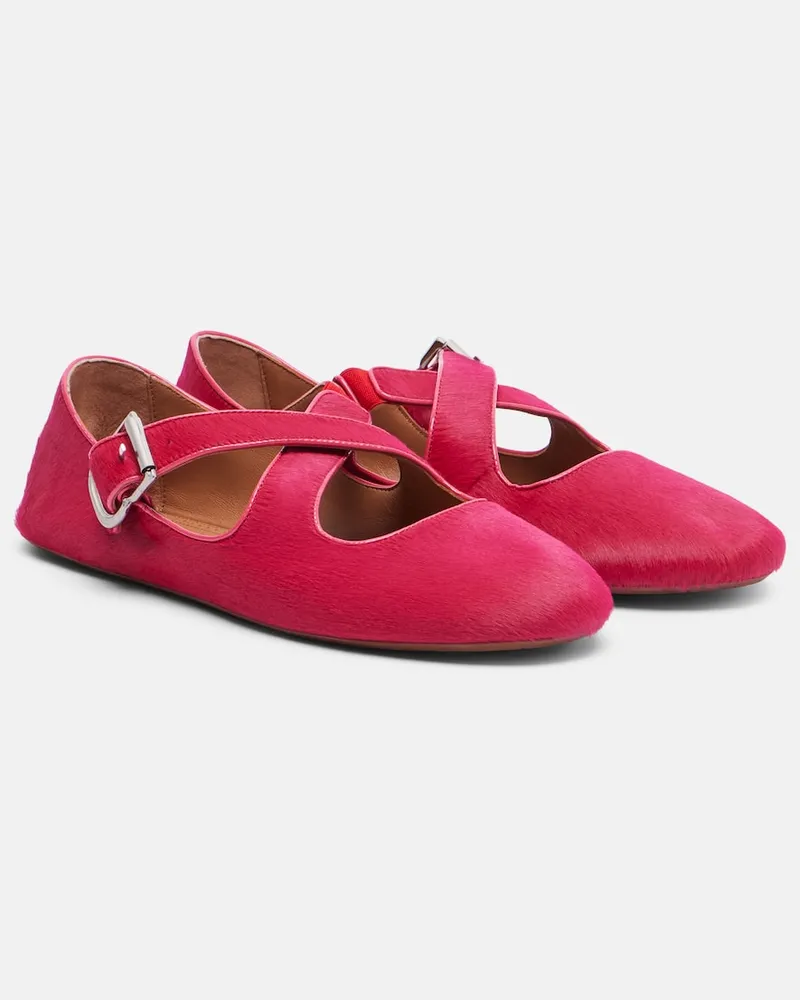 Alaïa Alaïa Ballerinas Vienne aus Veloursleder Burgunderrot