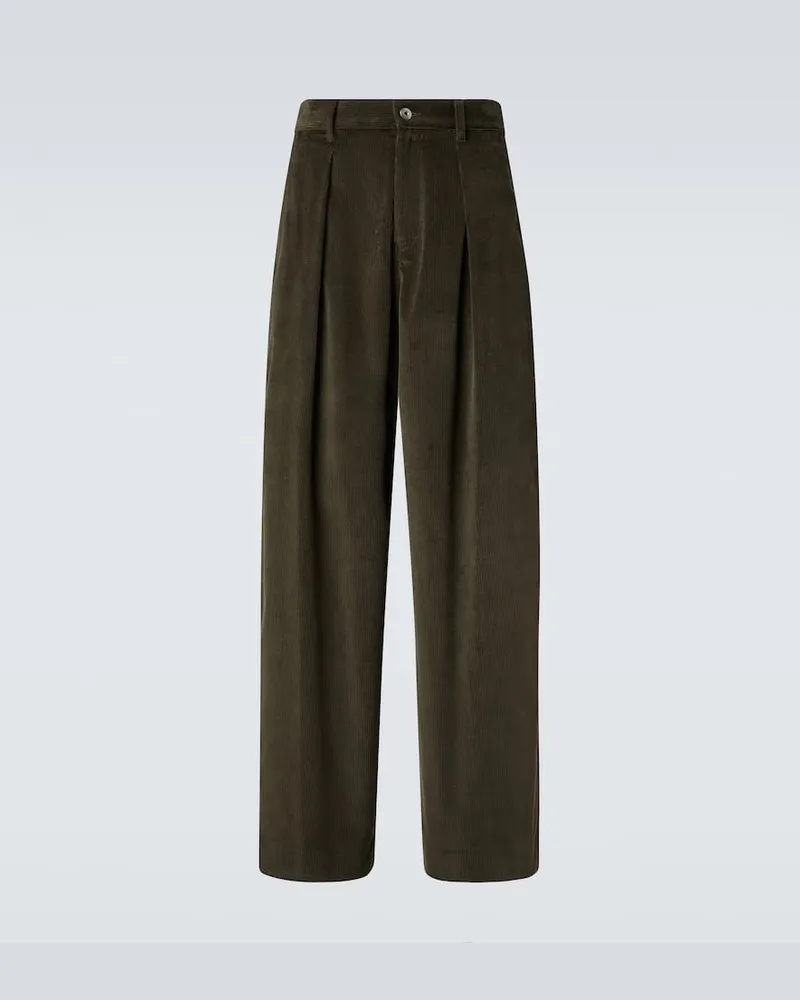J.W.Anderson Weite Hose aus Baumwoll-Cord Grün