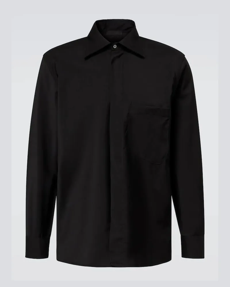 SAMAN AMEL Hemdjacke aus Wolle Schwarz