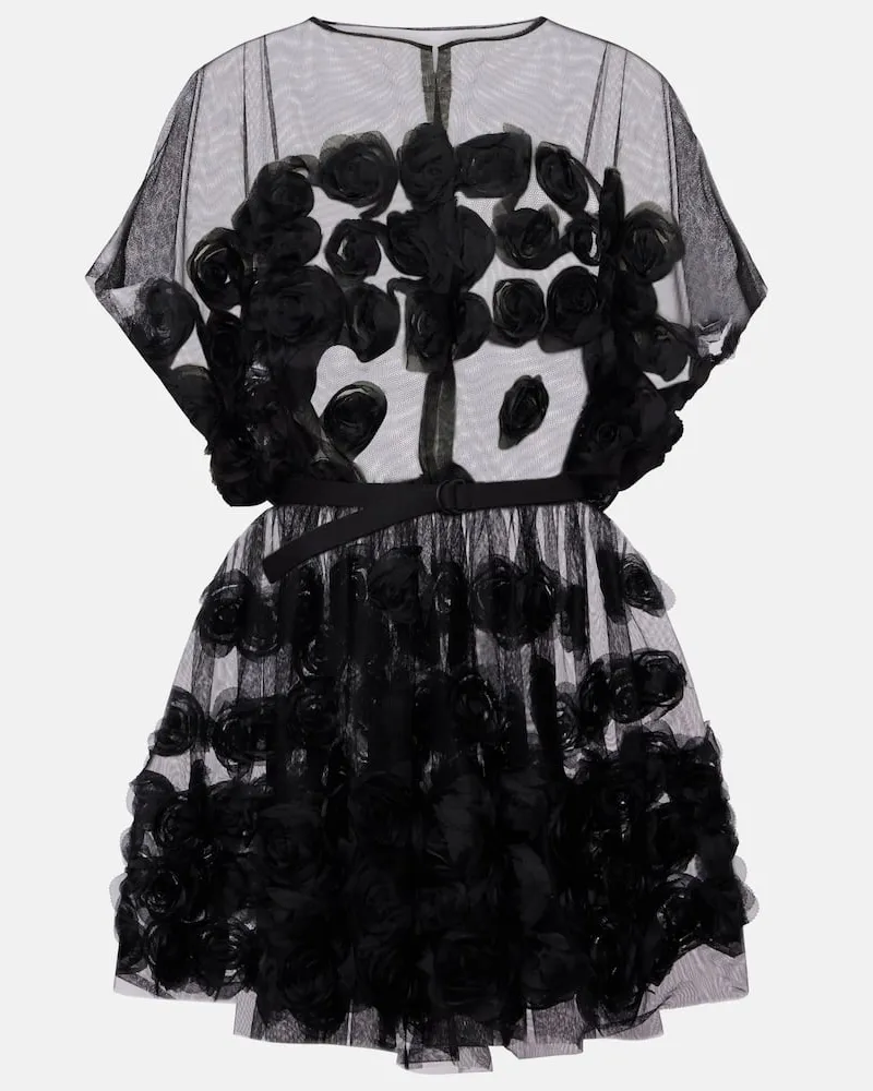 Norma Kamali Minikleid aus Tüll Schwarz