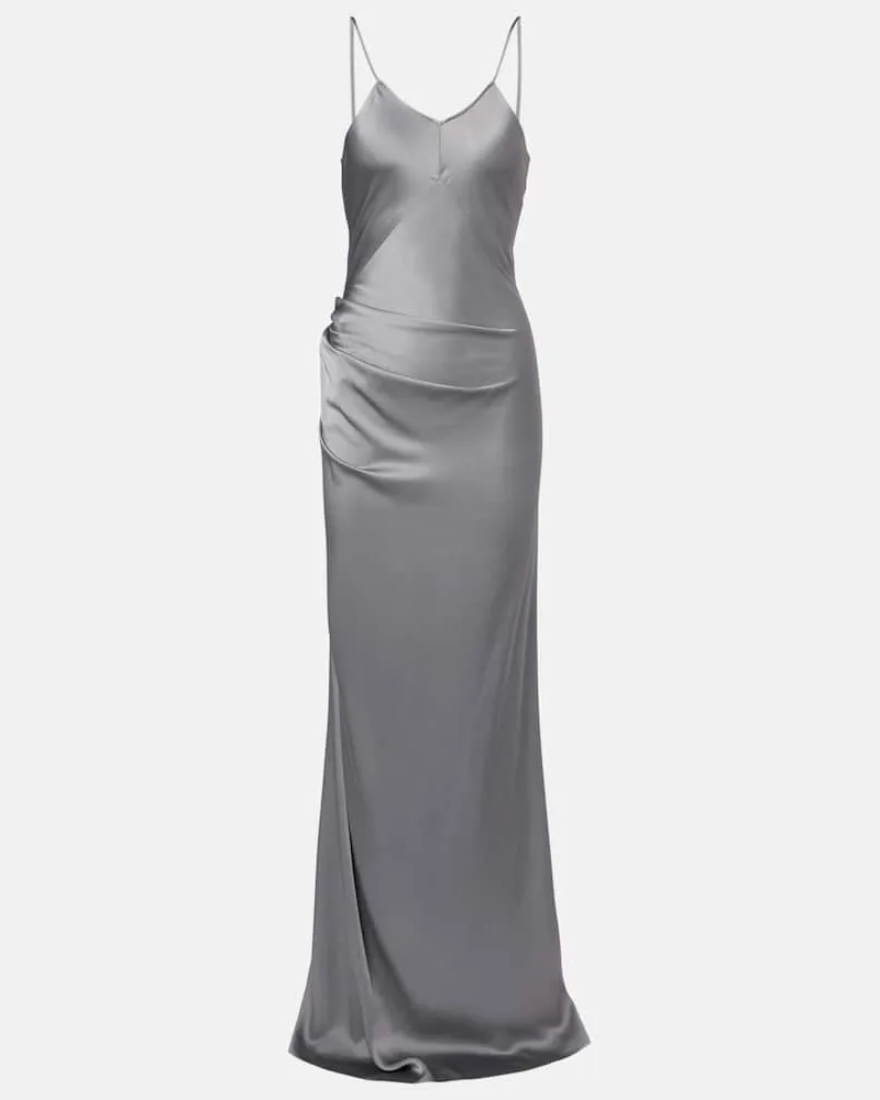 Victoria Beckham Robe Cami aus Satin Metallic