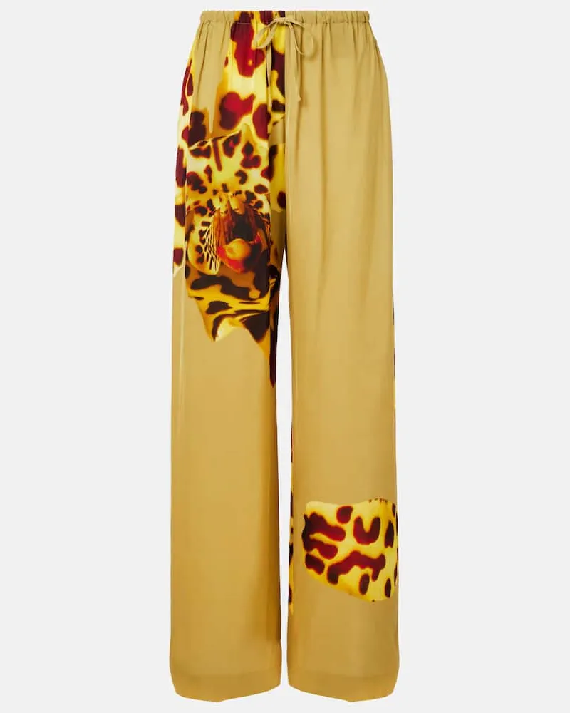 Dries van Noten Weite Hose Grün