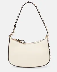 Valentino Garavani Schultertasche Rockstud Mini aus Leder Weiss