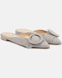 Gianvito Rossi Slippers aus Veloursleder Grau