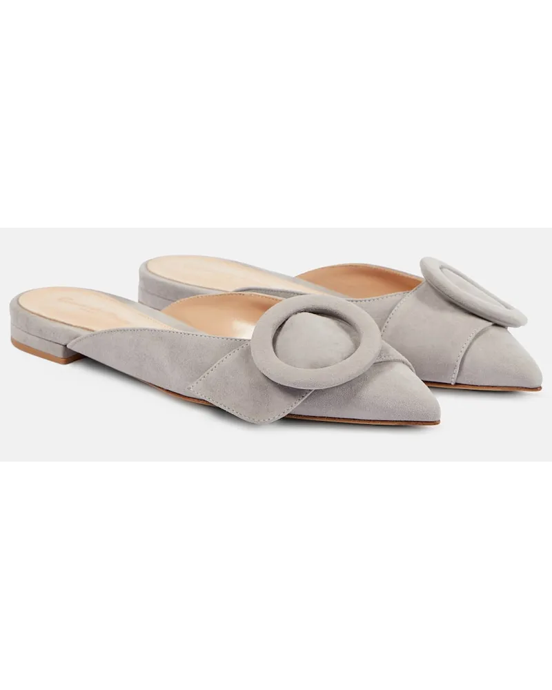 Gianvito Rossi Slippers aus Veloursleder Grau