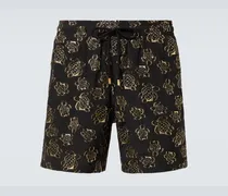 Bestickte Badeshorts aus Jacquard