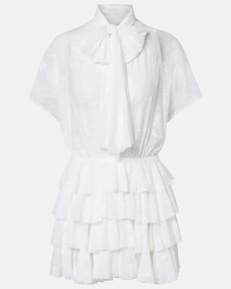 Norma Kamali Minikleid Lauren aus Spitze Weiß