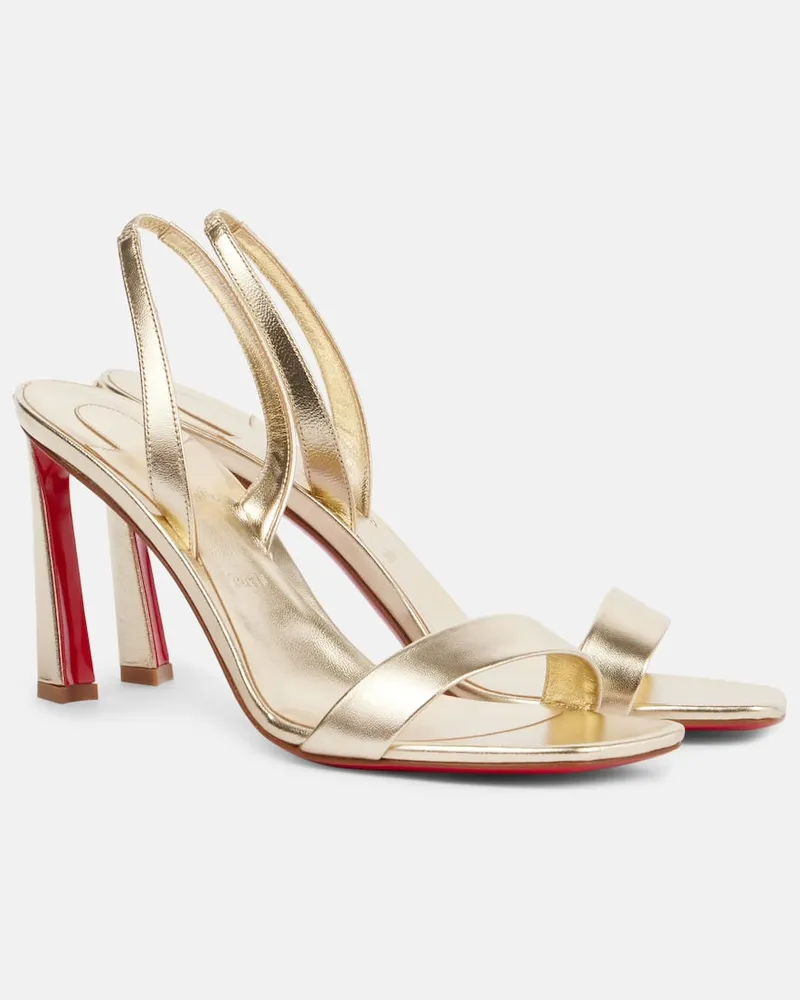 Christian Louboutin Sandalen O Condora 85 aus Metallic-Leder Gold